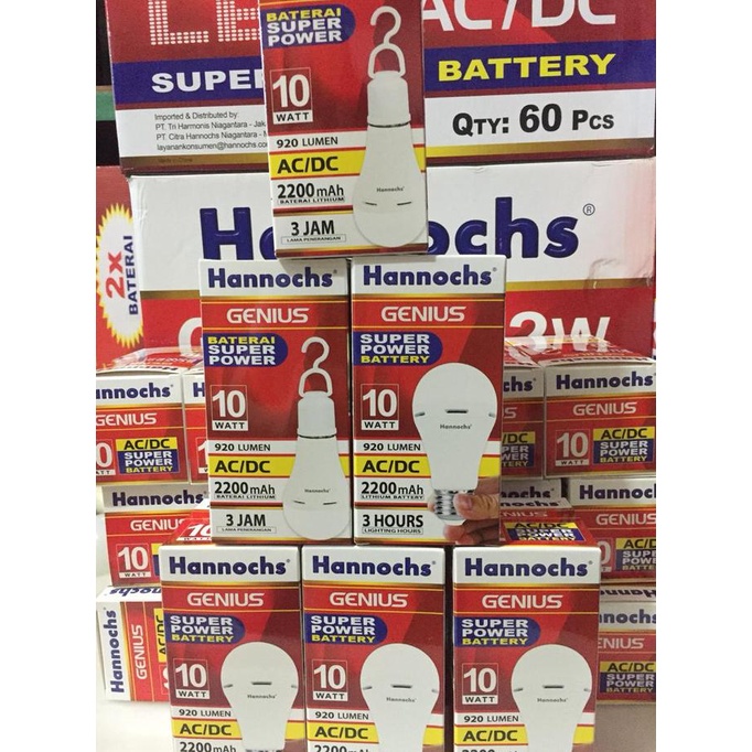 Emergency lamp led Genius Hannochs 10 watt 2 fungsi