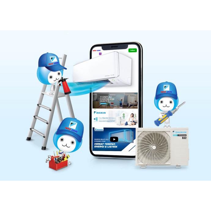 Paket Pemasangan Ac Multi S 3 Connections (Pipa Daikin) Original