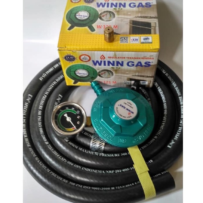 [Ori] Regulator Winn Gas W121M Zhelgaz Selang Lpg 500 Psi  CLamp Bisa Sameday