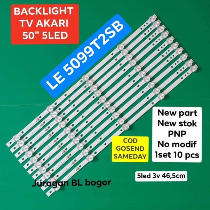 [Ori] Lampu Led Bl Backlight Tv Akari 50Inc 5Led Le-5099T2Sb 5099T2 Bisa Sameday