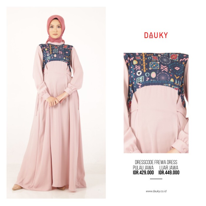 [Original] Gamis Dauky Ori Diskon Dresscode Frewa Dress Bisa Gojek