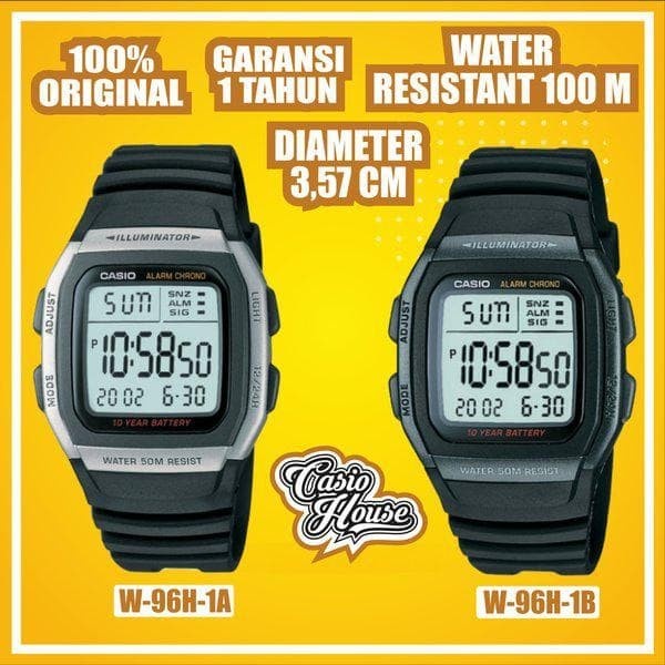 ✅Ori Jam Tangan Casio Original W-96H - Jam Tangan Pria - Jam Tangan Digital Terbatas
