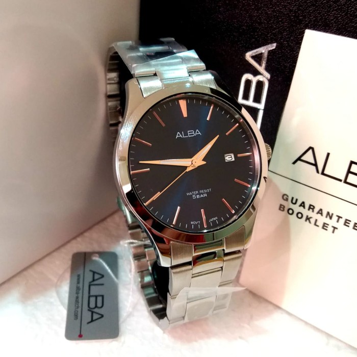 ✅Ori Jam Tangan Pria Alba As9M37X1 As9M37 Silver Blue Original Bisa Gojek