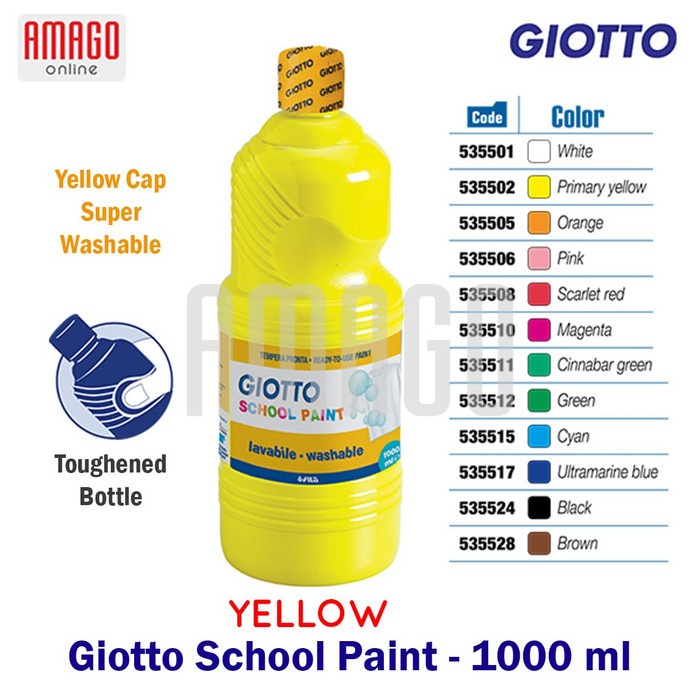 

PAKET 6 BOTOL GIOTTO SCHOOL PAINT - YELLOW - 1.000 ml - 535502