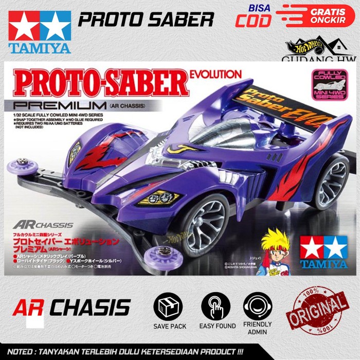 ✅COD Tamiya Original Mini 4 Wd Proto Saber Evolution Premium Bisa Gojek