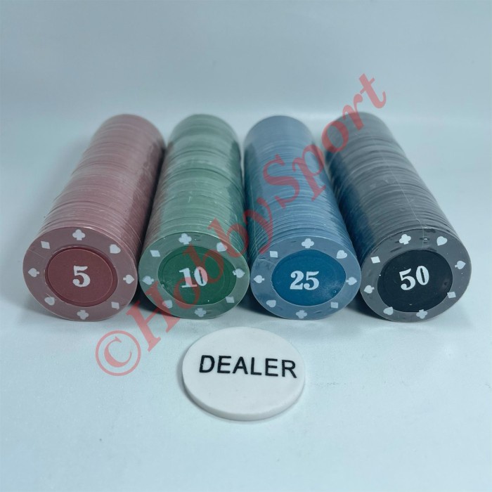 Koin Poker Isi 200 Pcs Set Blackjack Mainan Chips Plastik Bagus Coin