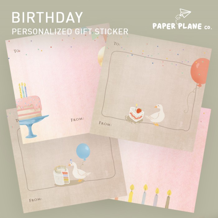 

40 pcs Sticker Message Ucapan Pesan Anak Tema "Birthday" Custom Nama