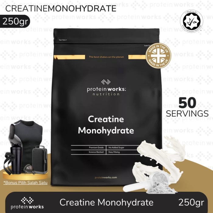 Terbaru Creatine Monohydrate 250 Gram Tpw The Protein Works Promo Terlaris