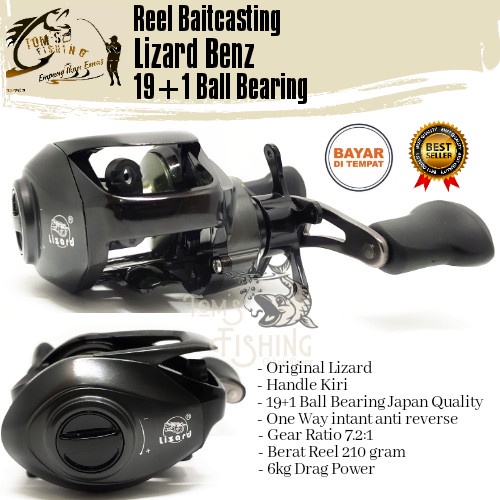 [COD] Reel Bc Baitcasting Lizard Benz 191Bearing Handle Kiri Murah Terbaru