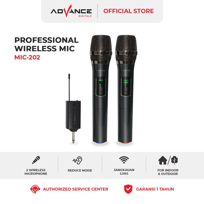 Microphone Advance MIC-202 Profesional Dual Mic Wireless Karoke