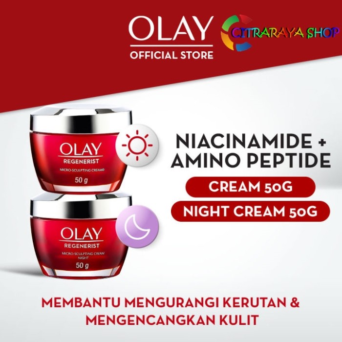 [Original] Olay Set Regenerist Microsculpting Anti Aging Day Cream  Night Cream Limited