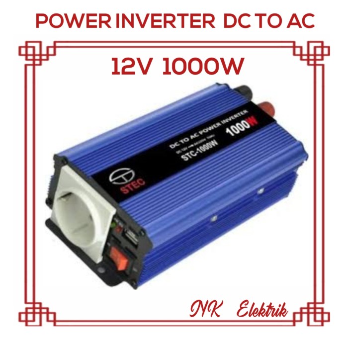 ✅COD Inverter Dc To Ac / Inverter 1000W Dc To Ac 12V 1000W Stec Limited