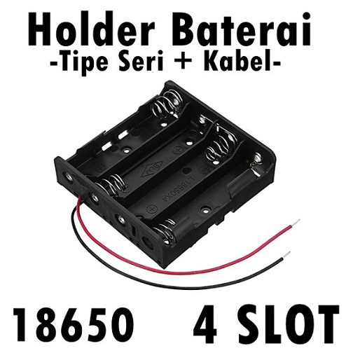 Tempat dudukan baterai 18650 Quad / battery holder 18650 x4 case box