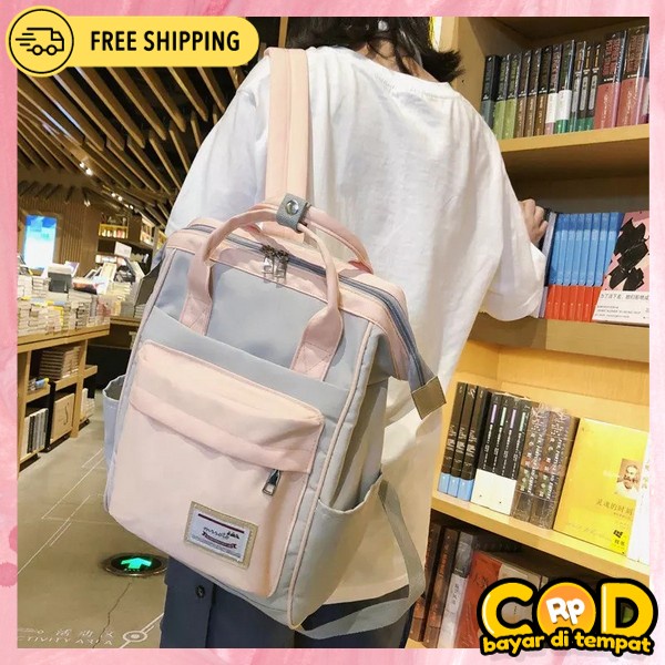 Tansel Pungung Wanita Kuliah Bekpek Tas Import Original Rensel Gndong Ras Branded Premium Korea Dewa
