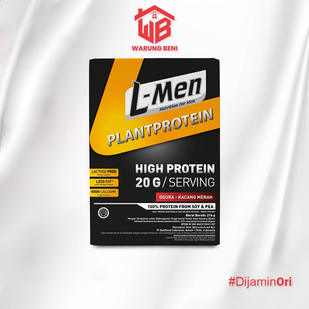 

L-Men Plant Protein Susu UHT Plant Based Tinggi Protein Ogura - Kacang Merah 216 gr