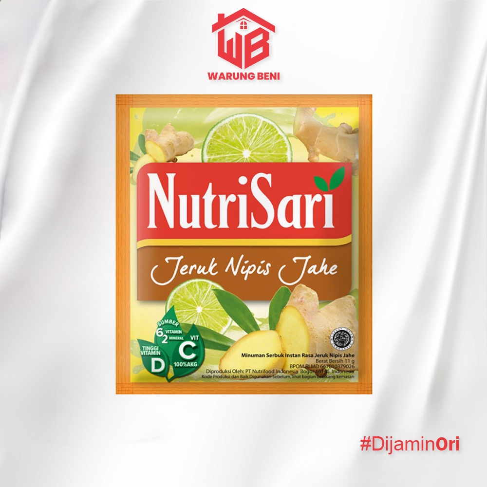 

NutriSari Jeruk Nipis Jahe - Minuman Segar Bervitamin (40 Sachet)