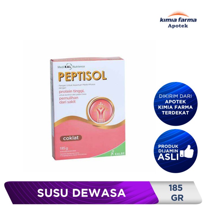 

Peptisol Coklat 185 Gr / Susu Dewasa / Kimia Farma