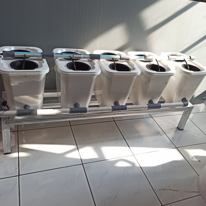 Dutch Bucket Hidroponik - Dutch Bucket Set Isi 5 Pc Putih/Merah