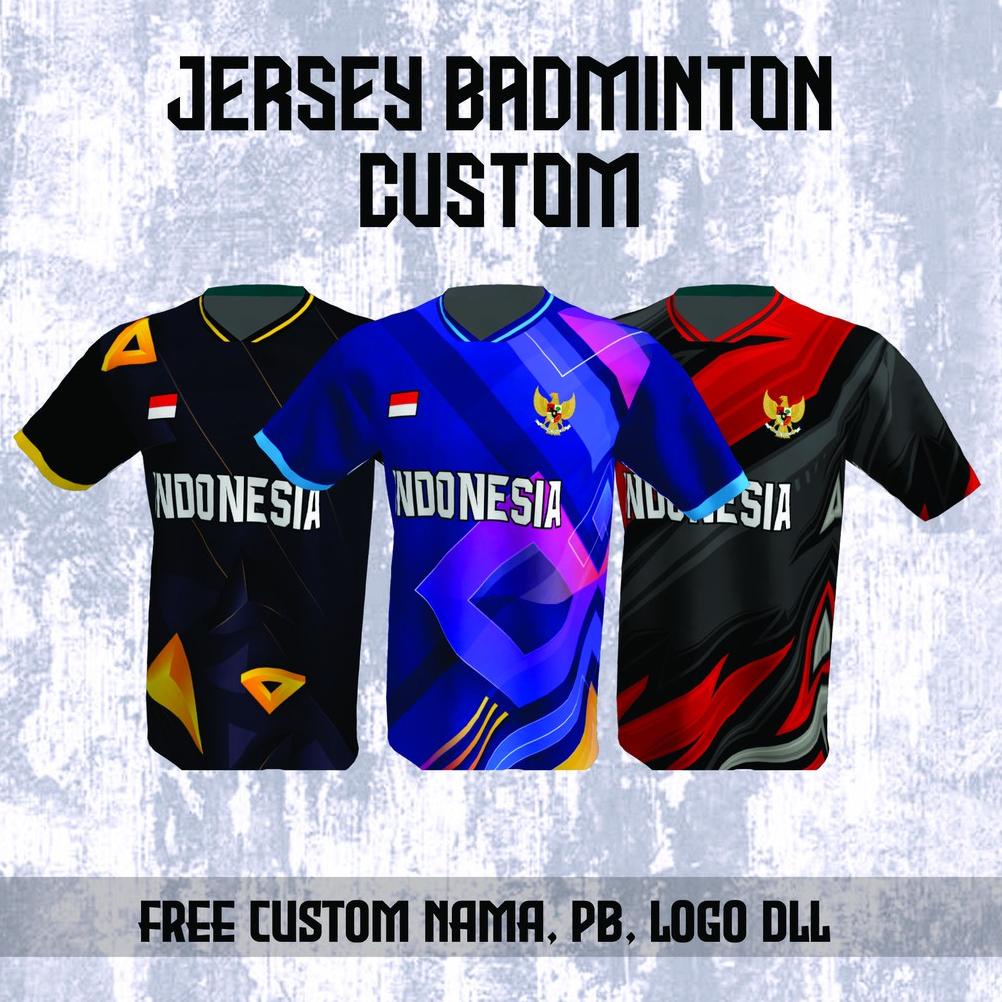 Trendy Baju Kaos Jersey Badminton Printing Custom  Desain Satuan 