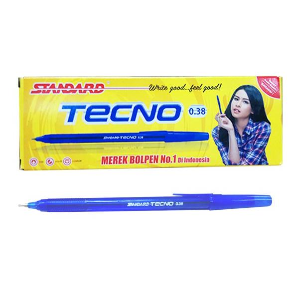 

SALE 12 Pcs (1 Lusin) Ballpoint / Pulpen / Pen / Bolpen STANDARD TECNO 0.38 ORIGINAL