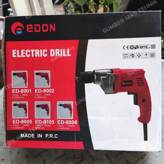 ✅New Ori Mesin Bor Tangan 13Mm Edon Ed8005 Bor Tangan Besar Bor Besi Bor Kayu Berkualitas