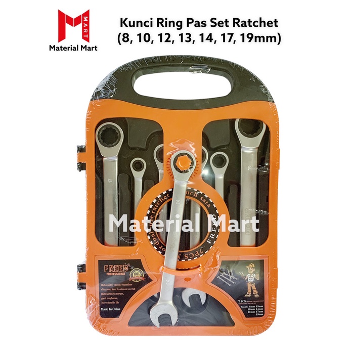 ✅New Kunci Ring Pas Ratchet Set Kunci Rachet Ring Pas Wrench Ring Pas Set Berkualitas