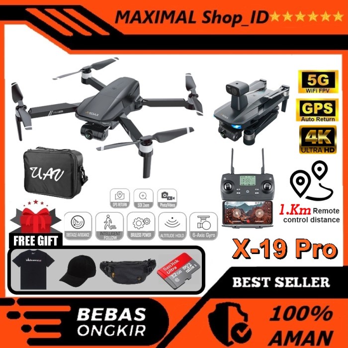 Drone Jjrc X19 Pro Gps Brushless Oas Camera Wifi Fpv 4K 1Km 2 Axis