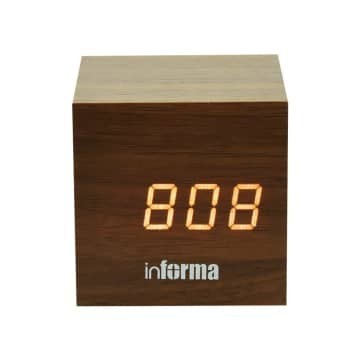 ✅Ready Jam Kayu Digital Beker/Weker Meja Kamar Kotak Kecil _Cokelat Terbaru