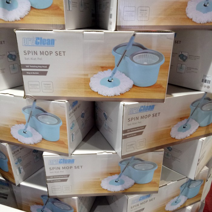 ✅Termurah Pro Clean Spin Mop Set Blue. Alat Pel Bisa Sameday