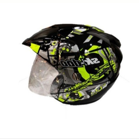 ✨New Jm Helm Half Face Black Yellow Edition Bisa Gojek
