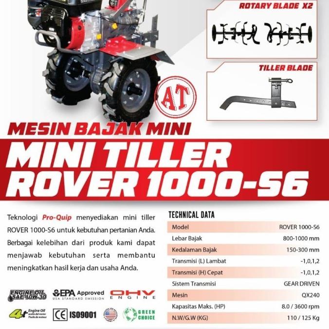 Terbaru  Mesin Cultivator Mini Bajak Sawah Proquip Rover 1000-S6