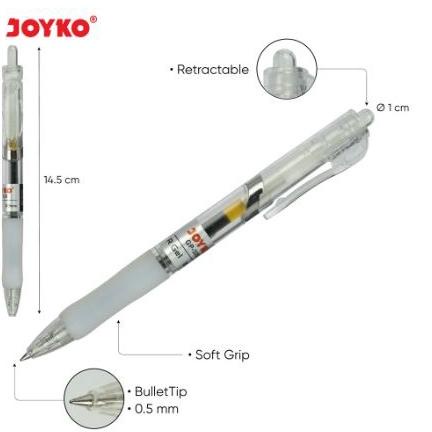 

MURAH (12Pcs) Pulpen Joyko R Gel GP 320 / Pen Gel Cetek 0.5mm COD