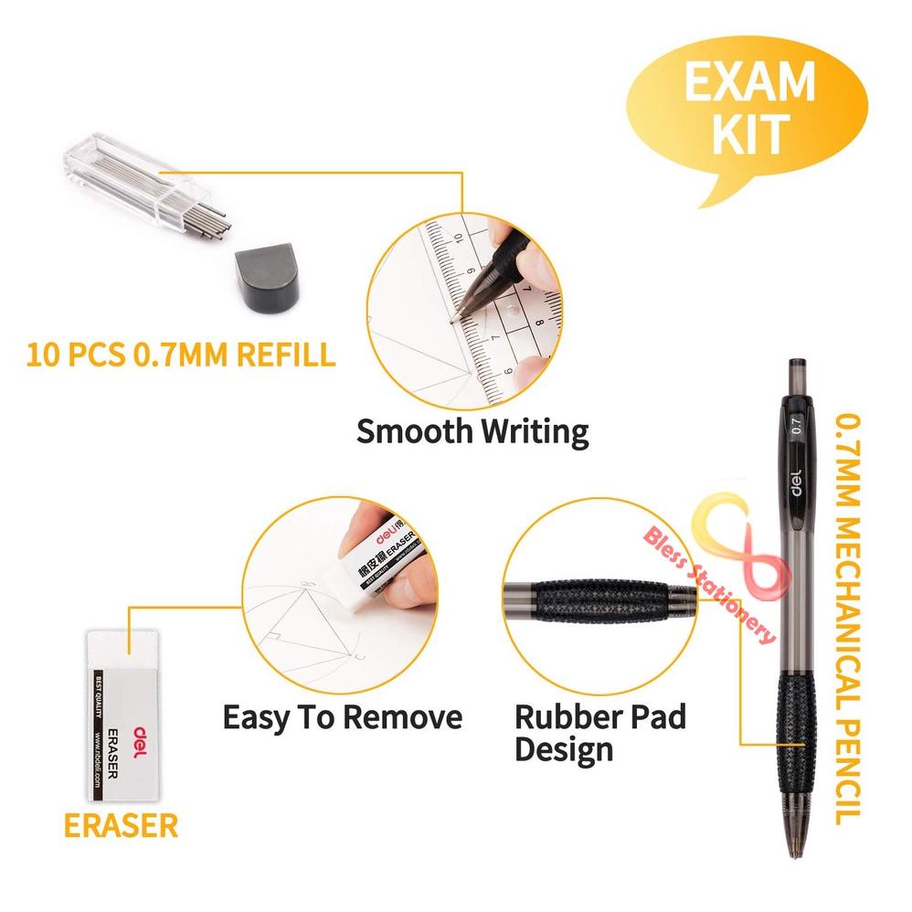 

TERMURAH Jangka penggaris busur sekolah DELI Compass Drafting Set Square Ruler PROMO