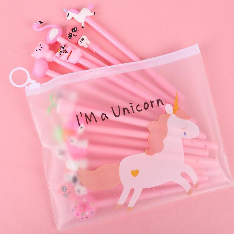 

MURAH 1 LUSIN PULPEN GEL MOTIF FREE TEMPAT PENSIL TRANSPARAN UNICORN FS PP28 PROMO SPECIAL