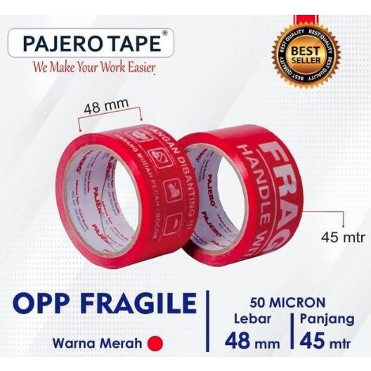 

<Bayar Ditempat / Cod> Sinte Red Isolasi Lakban Pajero Fragile Pecah Belah Solasi Tape Kardus Star