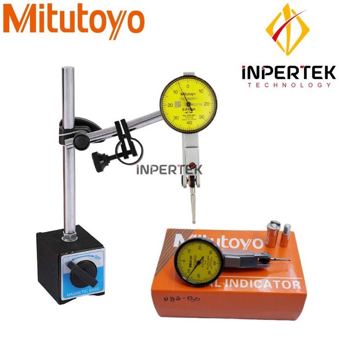 Dial Indicator Mitutoyo + Magnetic Base Stand Gauge Test Indikator Set