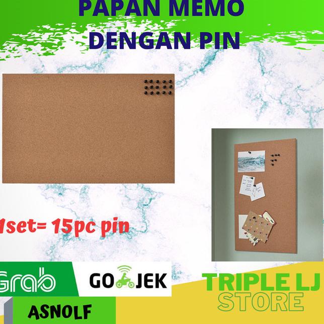 

Papan Memo Board Gabus Dengan Pin 15pc Tempel Dinding Sticky Notes |Top|Best