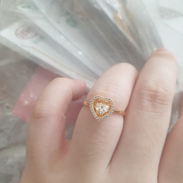 ✨Termurah Cincin Dancing Stone Emas Asli Putih Gold Kuning 375 8K Igun Ivan Yt Berkualitas