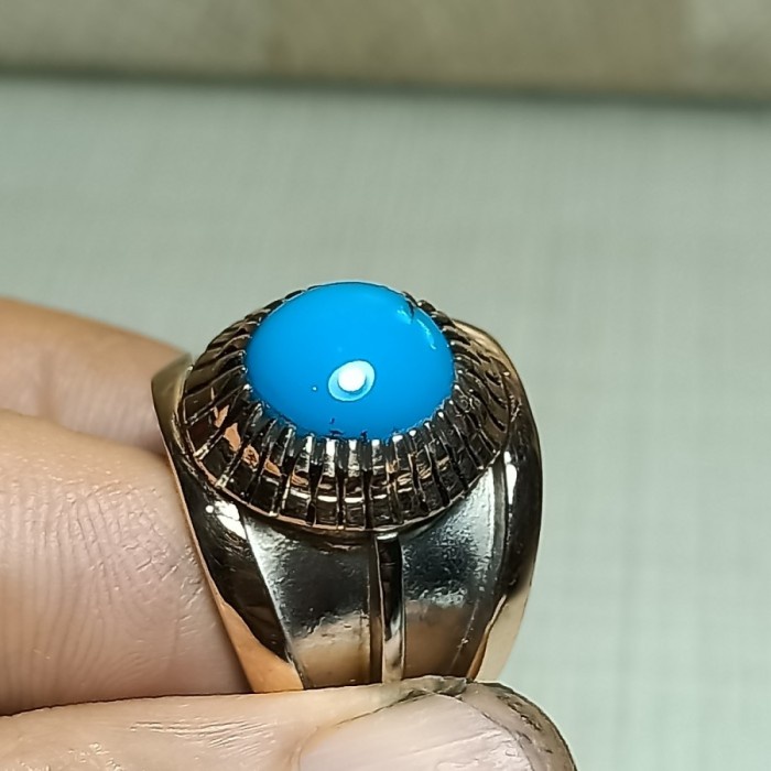 ✨Termurah Cincin Pirus Royal Blue Hq No Safir Giok Burma Red Borneo Berkualitas