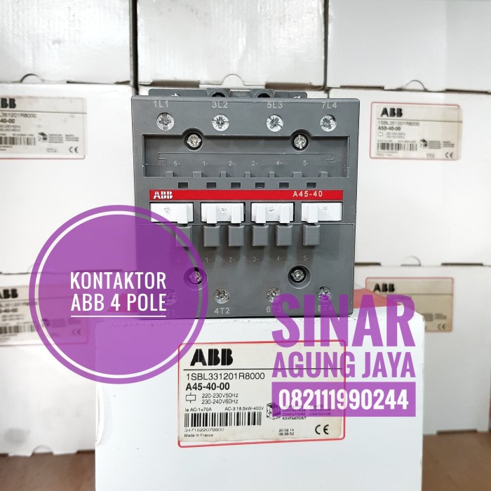 ✨Ready Kontaktor Abb 4Pole 220V A45-40-00 Kontaktor Murah Kontaktor Sale Limited