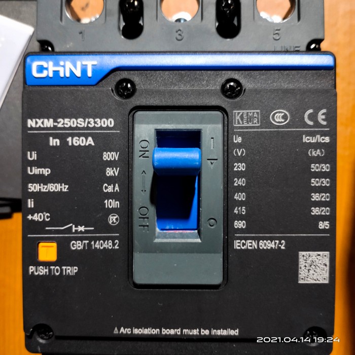 ✨Ready Mccb 3Pole 160A 35Ka Chint Diskon