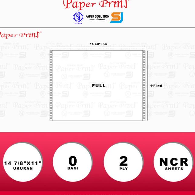 

Paperpryns Kertas Continuous Form 2PLY NCR 14 7/8" x 11" |Top|Best