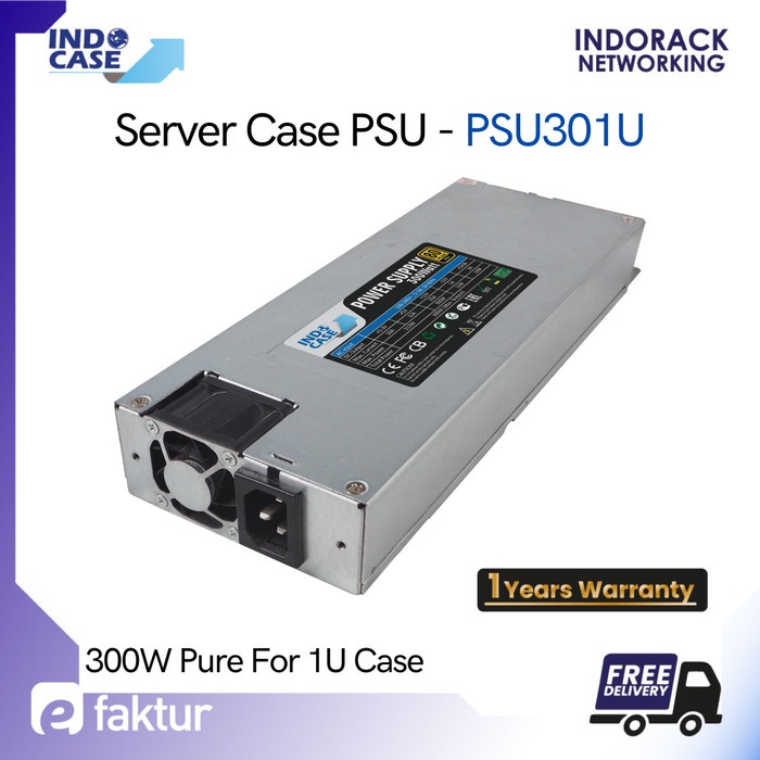 ✨Original Indocase Power Supply 300W Pure For 1U Server Case 80 Gold - Psu301U Terbatas