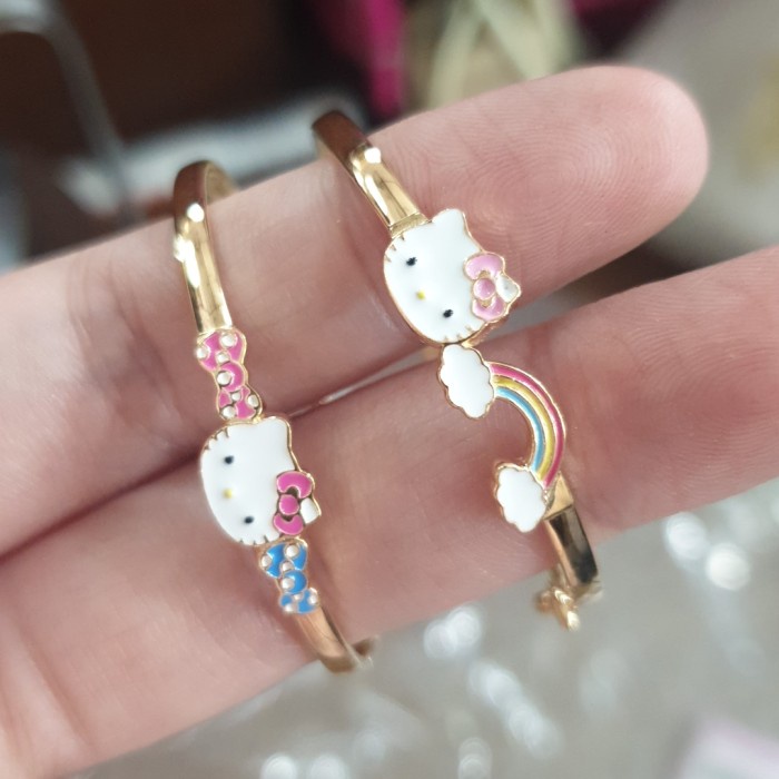 ✨Ori Gelang Anak Sanrio Hello Kitty Karakter Disney Emas Asli 700 70 Ubs Bisa Sameday