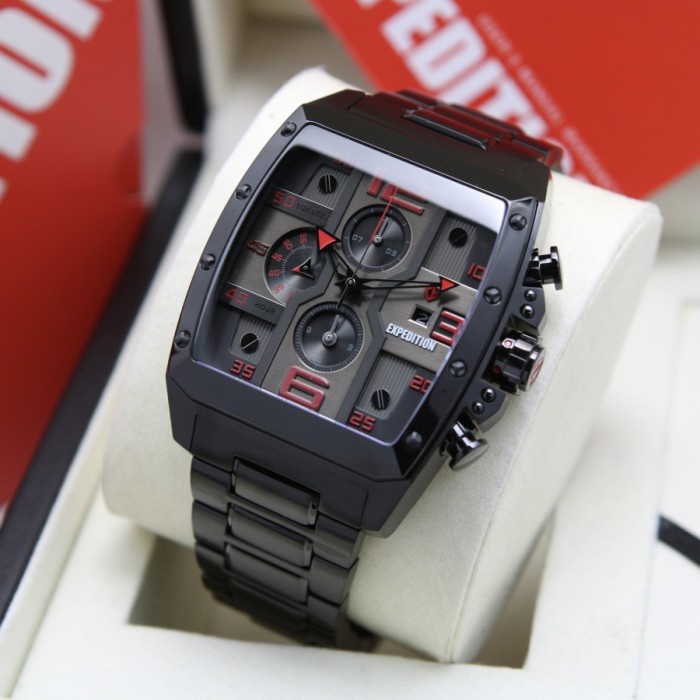 ✅Termurah Jam Tangan Pria Expedition E 6636 M Original Chronohraph Black Red Limited