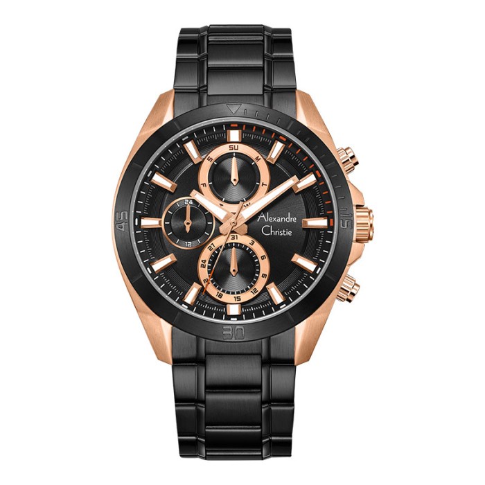 ✅Sale Jam Tangan Pria Alexandre Christie Ac 6581 Mf Bbrba Black Dial Black S Berkualitas