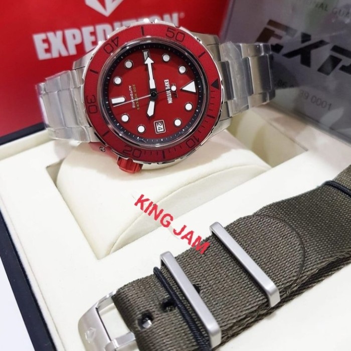 ✅Sale Jam Tangan Expedition Automatic Exp 6809/E6809 Original Silver Red Terbatas