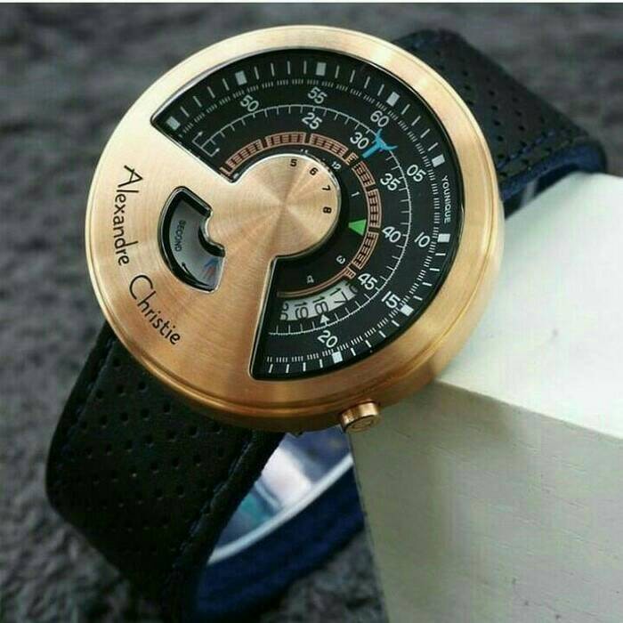 ✅Original Alexandre Christie Ac8516 Mc / Ac 8516 Black Rosegold Original Bisa Sameday