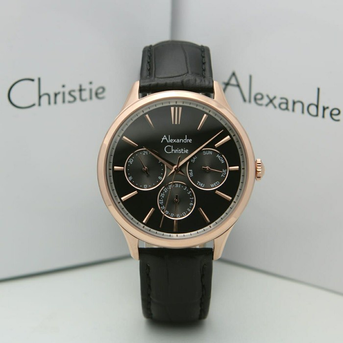✅Ori Jam Tangan Pria Alexandre Christie Ac 6569 / Ac6569 Black Rosegold Terbaru