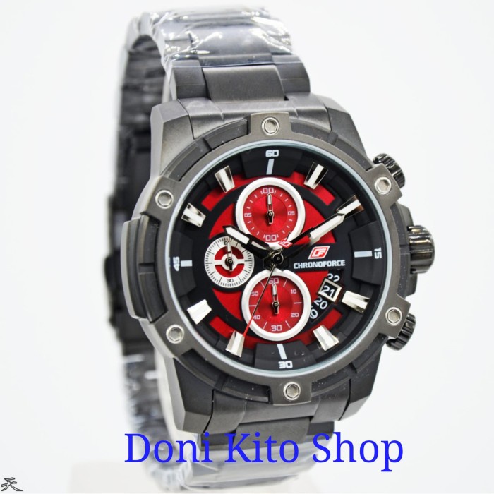 ✅Ori Jam Tangan Pria Original Chronoforce 5320 Black Red Berkualitas